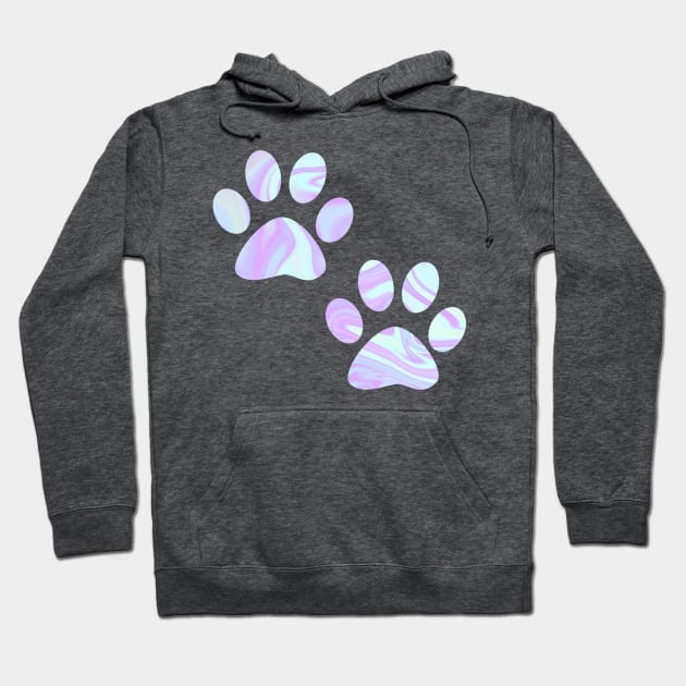 Pastel Paw Prints Hoodie by julieerindesigns